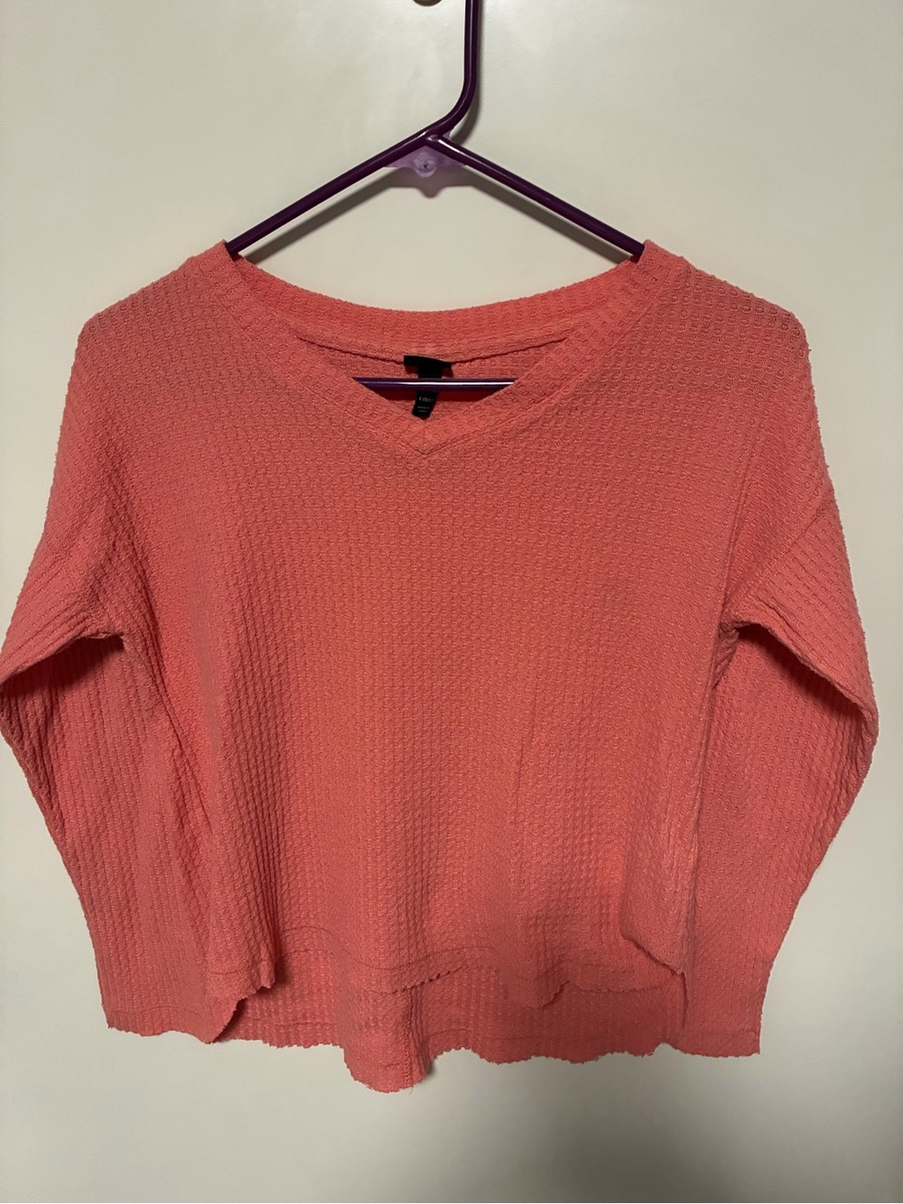 art class Coral Pink Textured Knit Girls Top Large 10/12